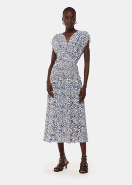 Whistles Whistles Flaming Leopard Print Midi Dress