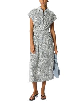 whistles animal jersey dress Whistles Contrast Leopard Jersey Dress Blue/Multi Size 16