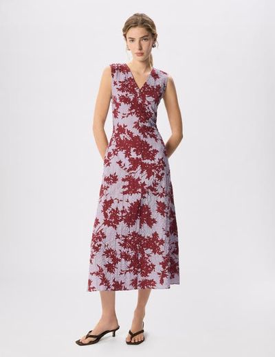 Whistles Whistles Floral V-Neck Textured Dress