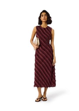 Whistles Whistles Fringe Textured Sleeveless Midi Dress