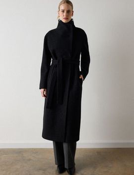 Whistles Whistles Funnel Belted Wrap Coat