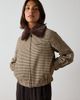 Whistles Whistles Fur Collar Checked Bomber Jacket - 1