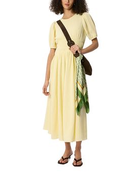Whistles Whistles Gathered Textured Midi Dress