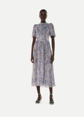 Whistles Whistles High Neck Fit & Flare Midi Dress