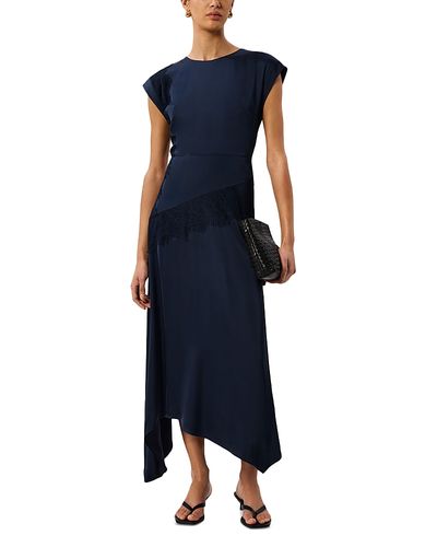 Whistles Whistles Lace Insert Asymmetric Dress