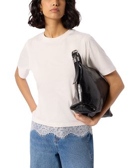 Whistles Whistles Lace Trim Detail Tee