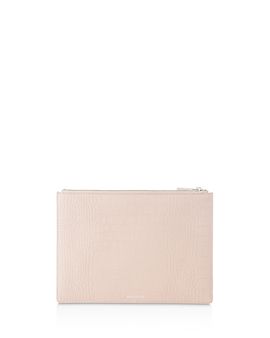 Whistles Whistles Matte Croc-Embossed Medium Leather Clutch