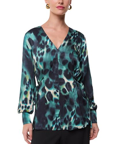 Whistles Whistles Misty Leopard Print V Neck Blouse