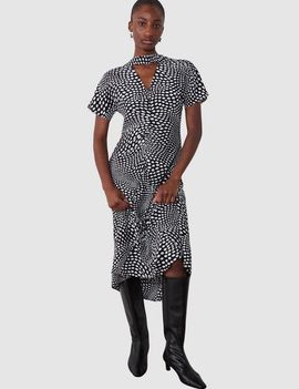 Whistles Whistles Mixed Dot Scarf Midi Dress