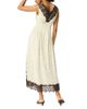 Whistles Whistles Petite Lace V Neck Spot Midi Dress - 4