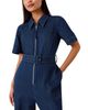 Whistles Whistles Petites Denim Pintuck Belted Jumpsuit - 3