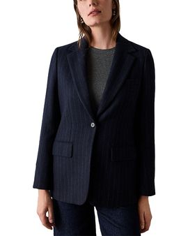 Whistles Whistles Pinstriped One Button Blazer