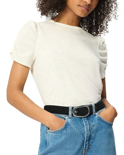 Whistles Whistles Round Neck Gathered Sleeve Tee