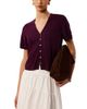 Whistles Whistles Short Sleeve Button Front Knit Top - 1