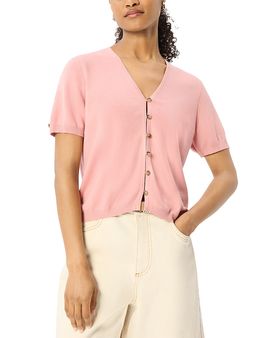 Whistles Whistles Short Sleeve Button Front Top