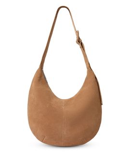 Whistles Whistles Sia Large Curved Suede Crossbody Bag