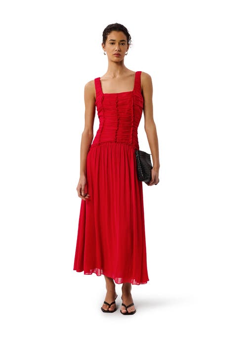 Whistles Whistles Square Neck Wide Strap Maxi Dress