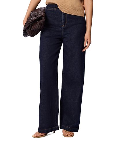 Whistles Whistles Stretch Full Length Wide Leg Jeans in Denim