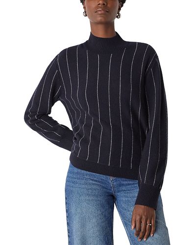 Whistles Whistles Stripe Wool Funnel Neck Knit Sweater
