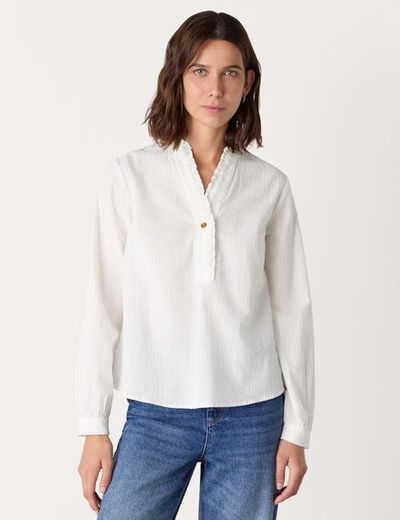 Whistles Whistles Textured Frill Shirt