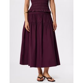 Whistles Whistles Tier Hem Cotton Skirt