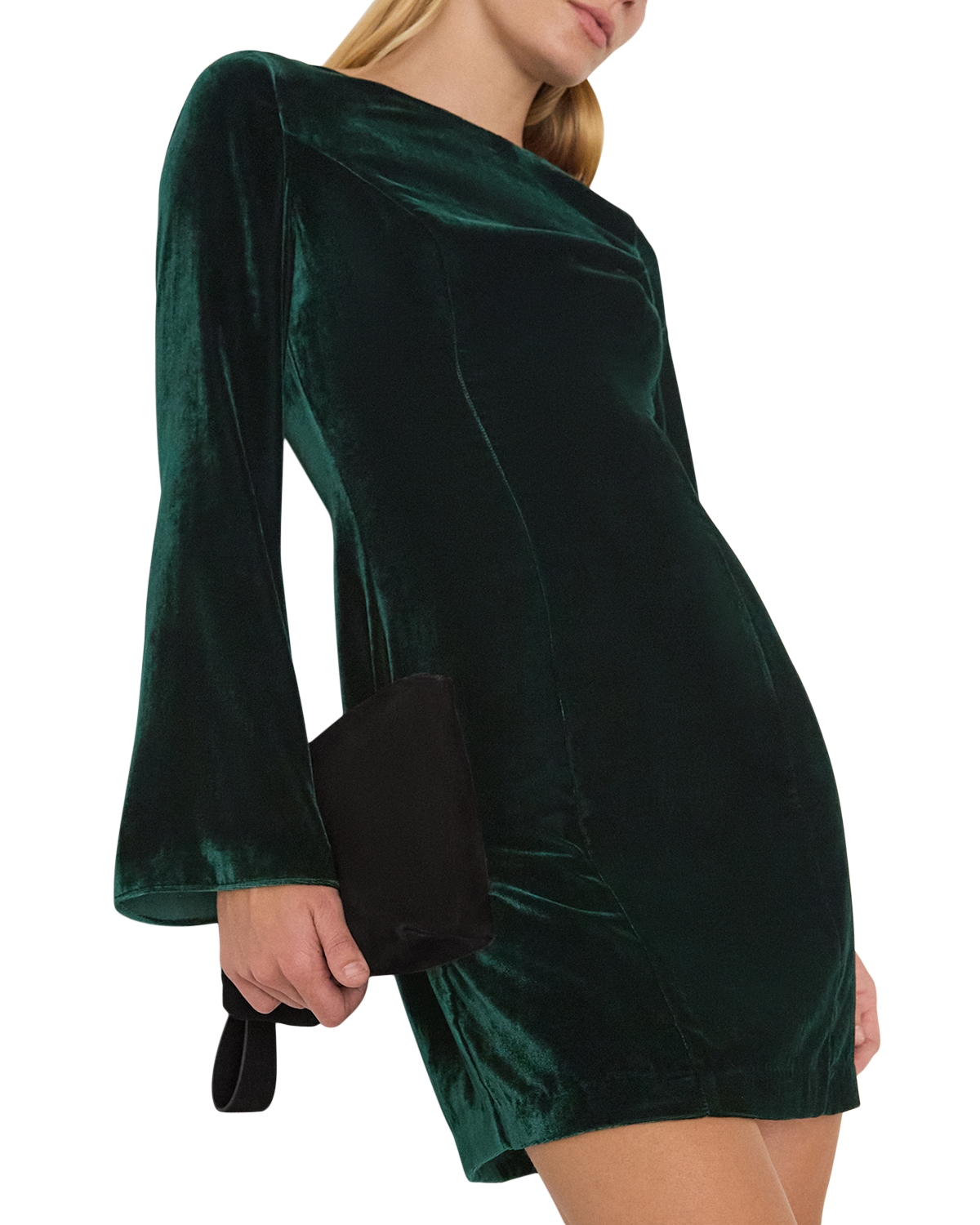 sachin and babi light blue dress Whistles Draped Velvet Midi Dress In Black - 60% Off main image 1