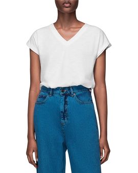Whistles Whistles Willa V Neck Cap Sleeve Tee
