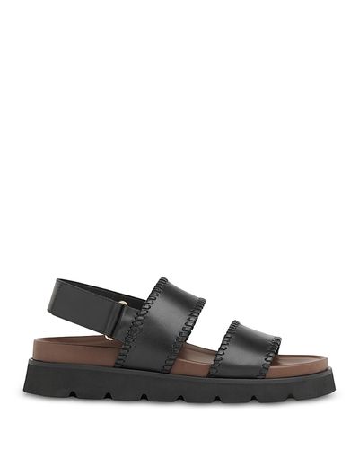 Whistles Whistles Women's Ruben Black Whipstitch Velcro Sandals