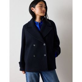Whistles Whistles Wool Blend Double Breasted Collard Coat