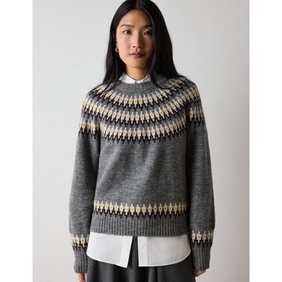 Whistles Whistles Wool Blend Fairisle Knit Jumper
