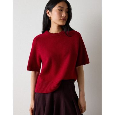Whistles Whistles Wool Short Sleeve Knitted Sweater