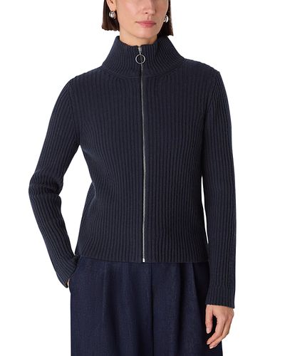 Whistles Whistles Zip Front Wool Cardigan Sweater