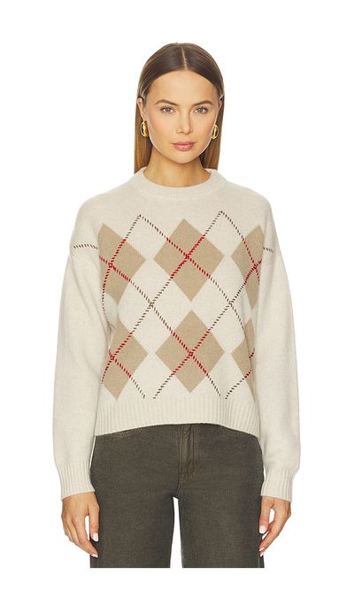 White & Warren White & Warren Cashmere Argyle Crew Sweater