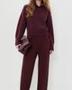 White & Warren White & Warren Cashmere Blend High Neck Sweater Oxblood - 5