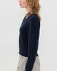 White & Warren White & Warren Cashmere Contrast Collar Sweater Deep Navy/Deep Olive - 4