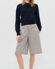 White & Warren White & Warren Cashmere Contrast Collar Sweater Deep Navy/Deep Olive - 5