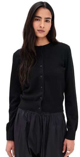White + Warren White + Warren Cashmere Crew Neck Cardigan Black XL