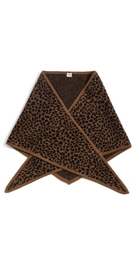 White & Warren White & Warren Cashmere Leopard Neckerchief Cedarwood/Black Leopard One