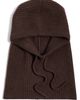 White & Warren White & Warren Cashmere Ribbed Balaclava Coffee Bean One - 1