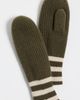 White & Warren White & Warren Cashmere Striped Mittens Deep Olive/Natural Heather One - 2