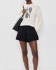 White & Warren White & Warren Cashmere Tennis Racquet Sweatshirt Soft White Combo - 5