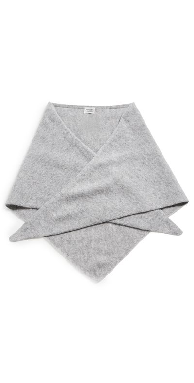 White & Warren White & Warren Cashmere Triangle Scarf Grey Heather One