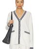 White & Warren White & Warren Cashmere Varsity Cardigan - 1