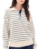 White & Warren White & Warren Cotton Striped Polo Ivory/Navy Stripe - 1
