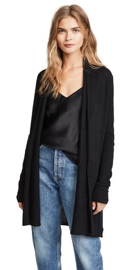 White & Warren White + Warren Essential Trapeze Robe Deep Navy L