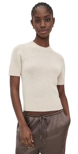 White & Warren White & Warren Featherweight Cashmere Pullover Natural Heather