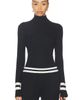White & Warren White & Warren Superfine Merino Striped Fitted Turtleneck - 1
