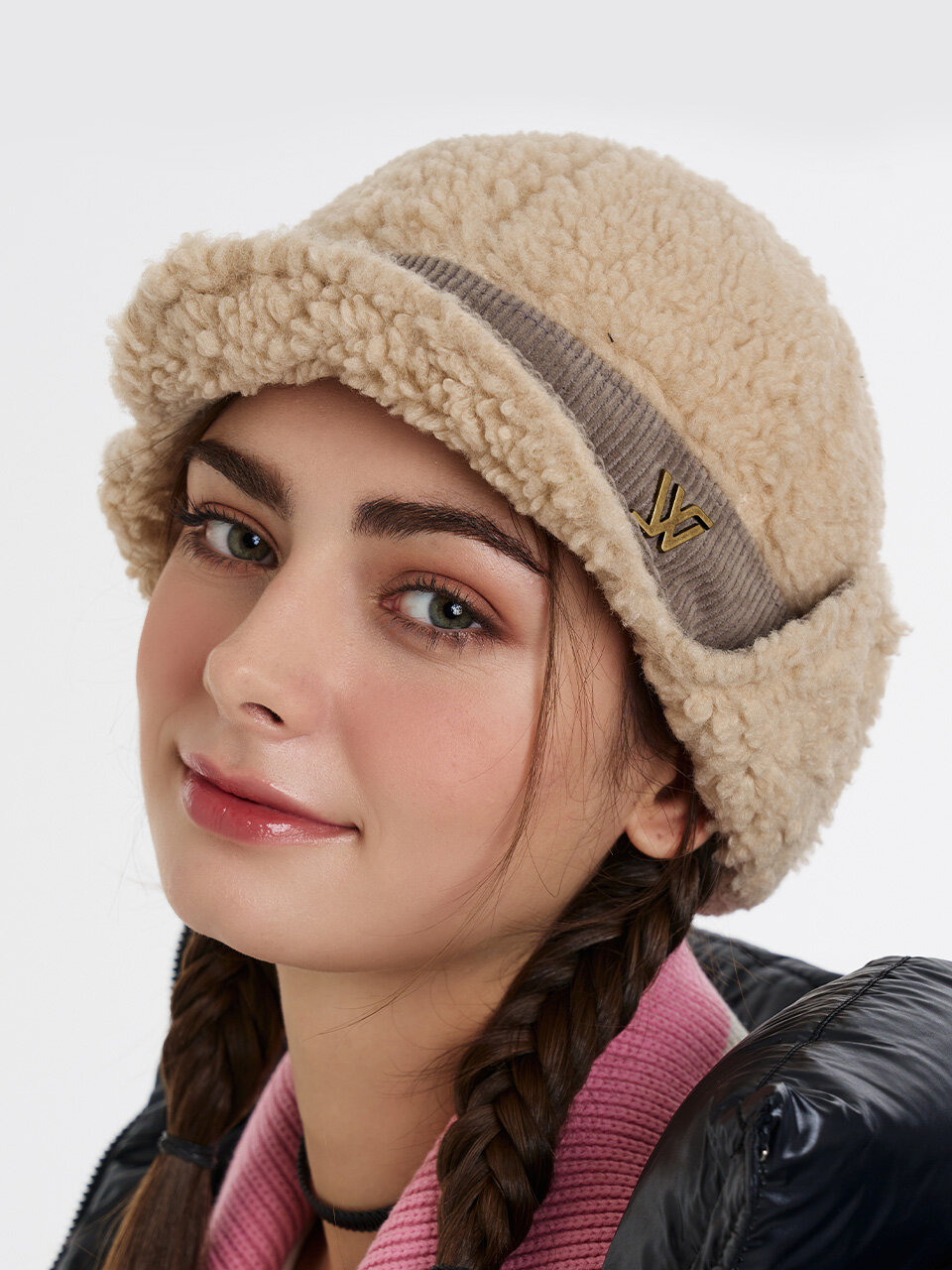 WHITE SANDS Corduroy Fleece Earmuff Cap Cona 6 Colors