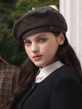 WHITE SANDS Estelle Antique Buckle Cotton Napping Beret