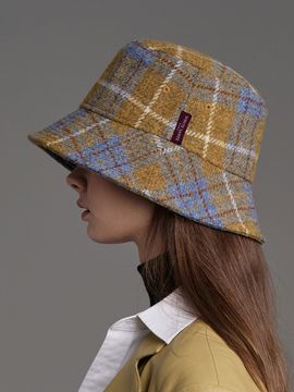 WHITE SANDS Harris Tweed Bucket Hat Kamil (Yellow)